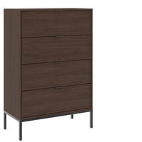 KOMMODE Deco, 75,9/115,5/40 cm, 4 Schublade(n)  - Walnussfarben/Schwarz, Design, Holzwerkstoff/Metall (75,9/115,5/40cm) - MID.YOU