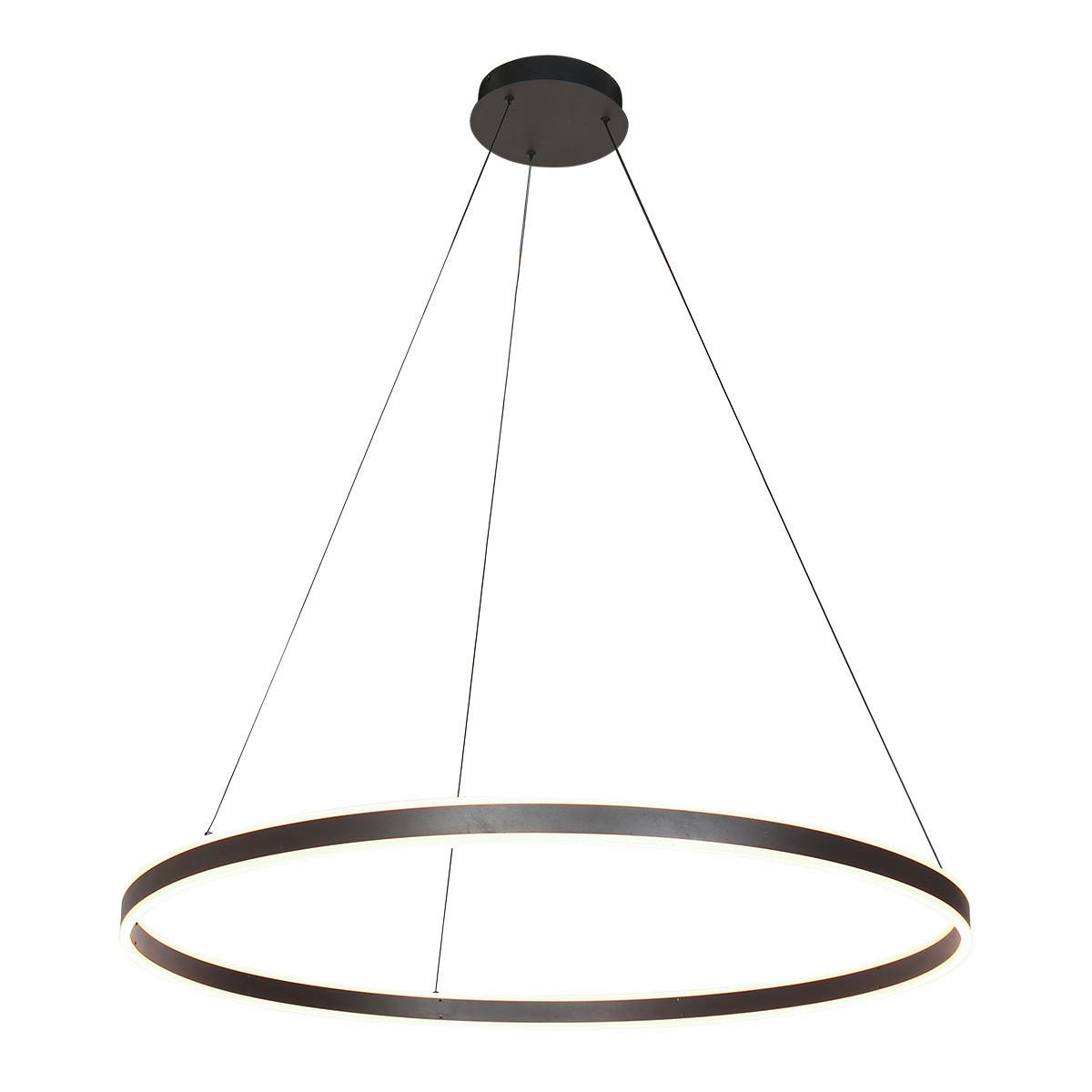 PENDELLEUCHTE Ringlux 100/190 cm   - Schwarz/Weiß, Basics, Kunststoff/Metall (100/190cm)