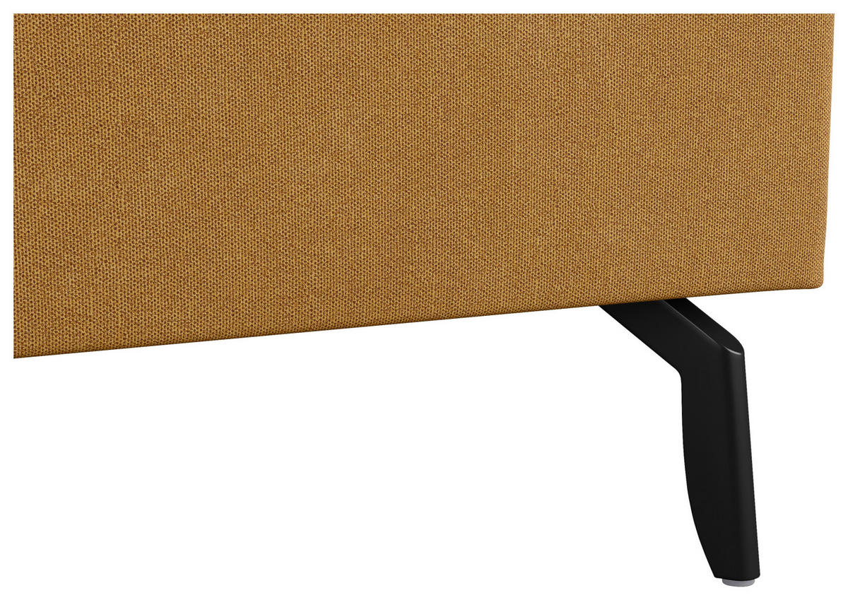 KÁRPITOZOTT ÁGY 160/200 cm  sárga  - sárga/fekete, Basics, faalapú anyag/textil (160/200cm) - Carryhome