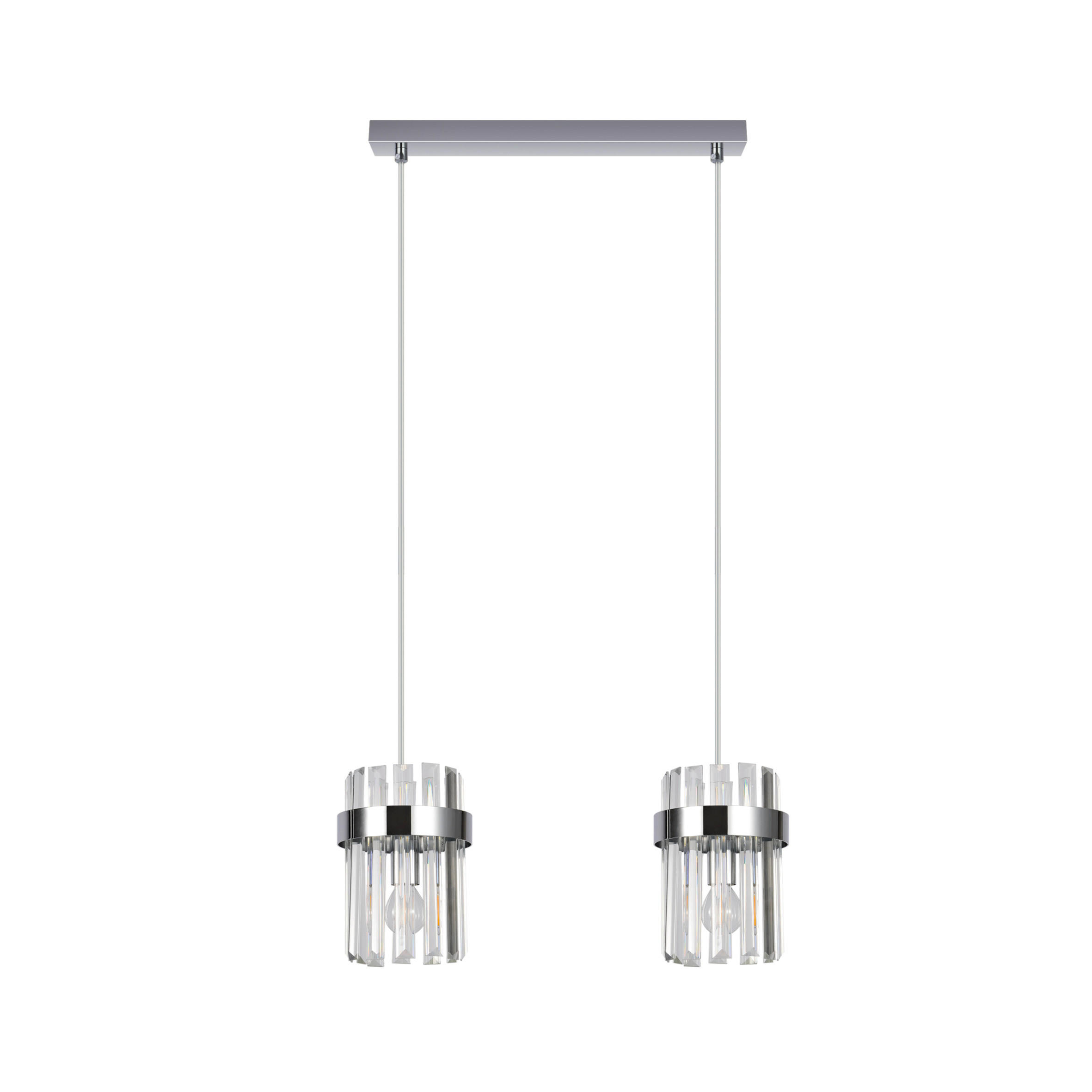 HÄNGELEUCHTE Vetro 150/40/14 cm  - Chromfarben, KONVENTIONELL, Glas (150/40/14cm)