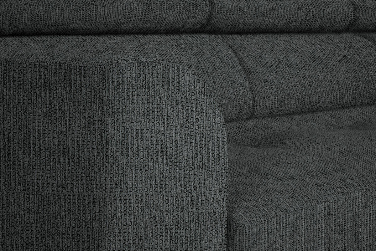 ECKSOFA in Webstoff Anthrazit  - Anthrazit/Schwarz, Design, Textil/Metall (280/205cm) - MID.YOU