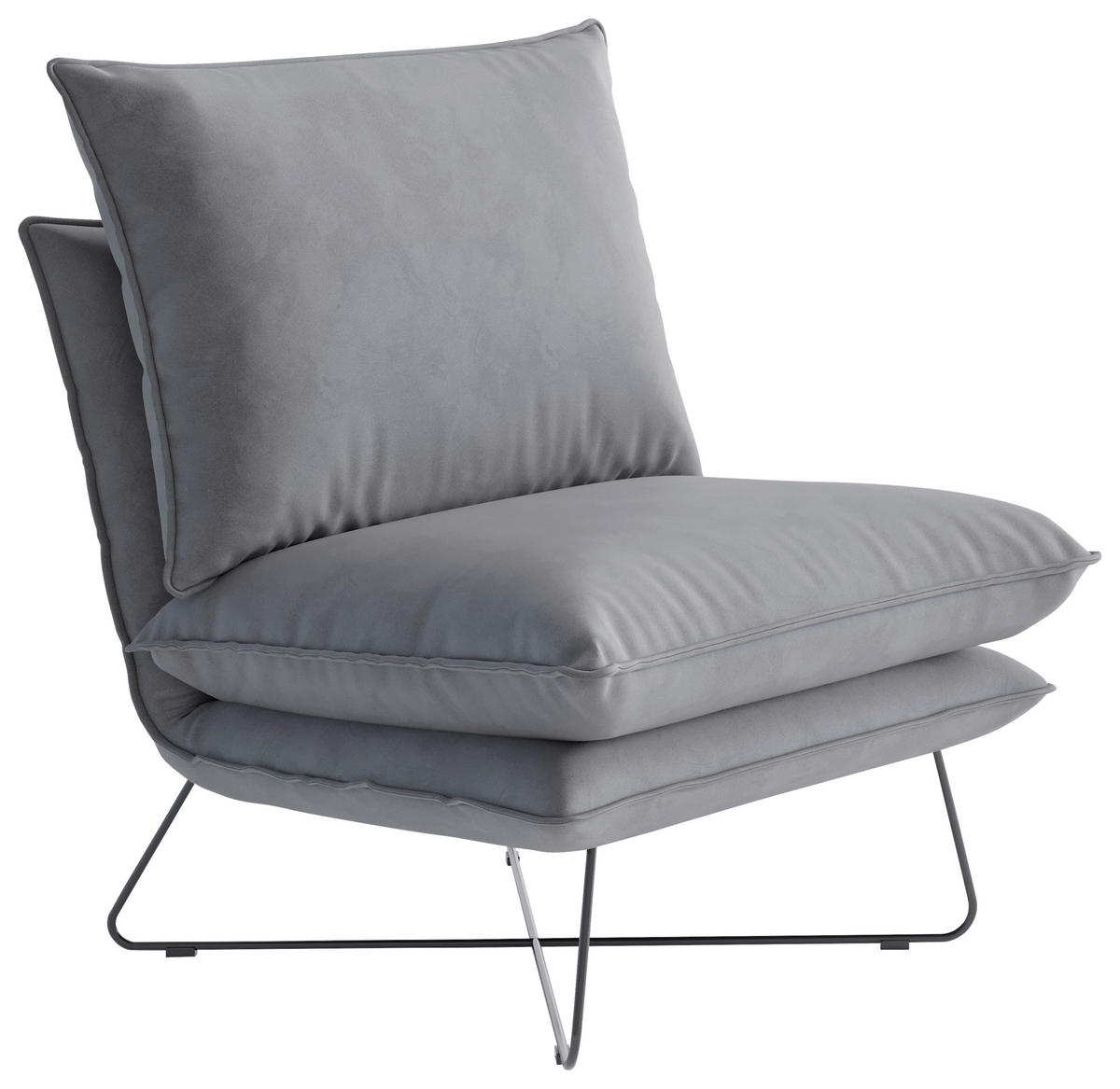 KŘESLO, textil, světle šedá - černá/světle šedá, Design, kov/textil (72/84/90cm) - Livetastic