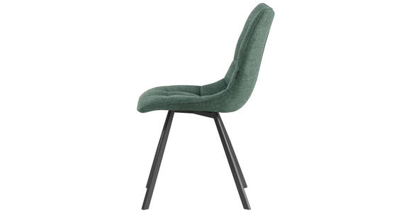 STUHL  Stoffauswahl Leinenoptik  - Dunkelgrün/Schwarz, Design, Textil/Metall (47/86/61cm) - Xora