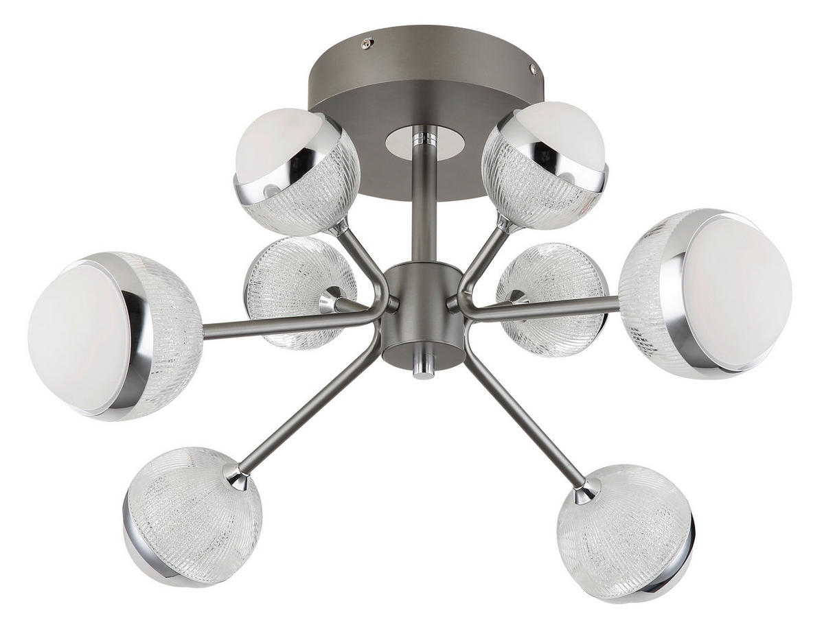 LED-DECKENLEUCHTE 56 W  61/29 cm    - Klar/Titanfarben, Konventionell, Kunststoff/Metall (61/29cm) - Globo