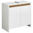 WASCHBECKENUNTERSCHRANK 61,8/59,3/32,2 cm - Eichefarben/Weiß, KONVENTIONELL, Holzwerkstoff (61,8/59,3/32,2cm) - Xora