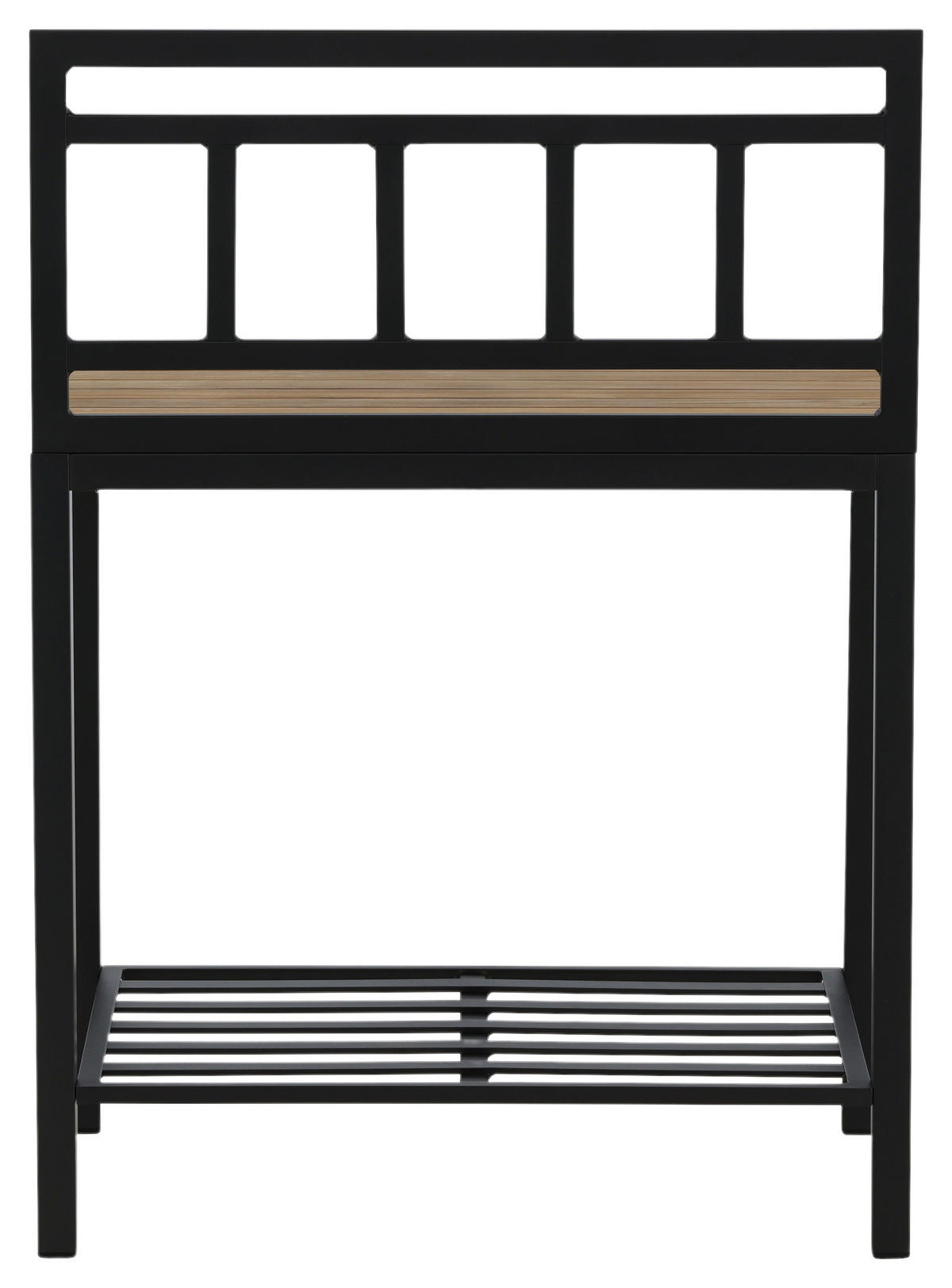 OUTDOORKÜCHE - Schwarz/Teakfarben, KONVENTIONELL, Holz/Metall (90/127/60cm) - Gardenson