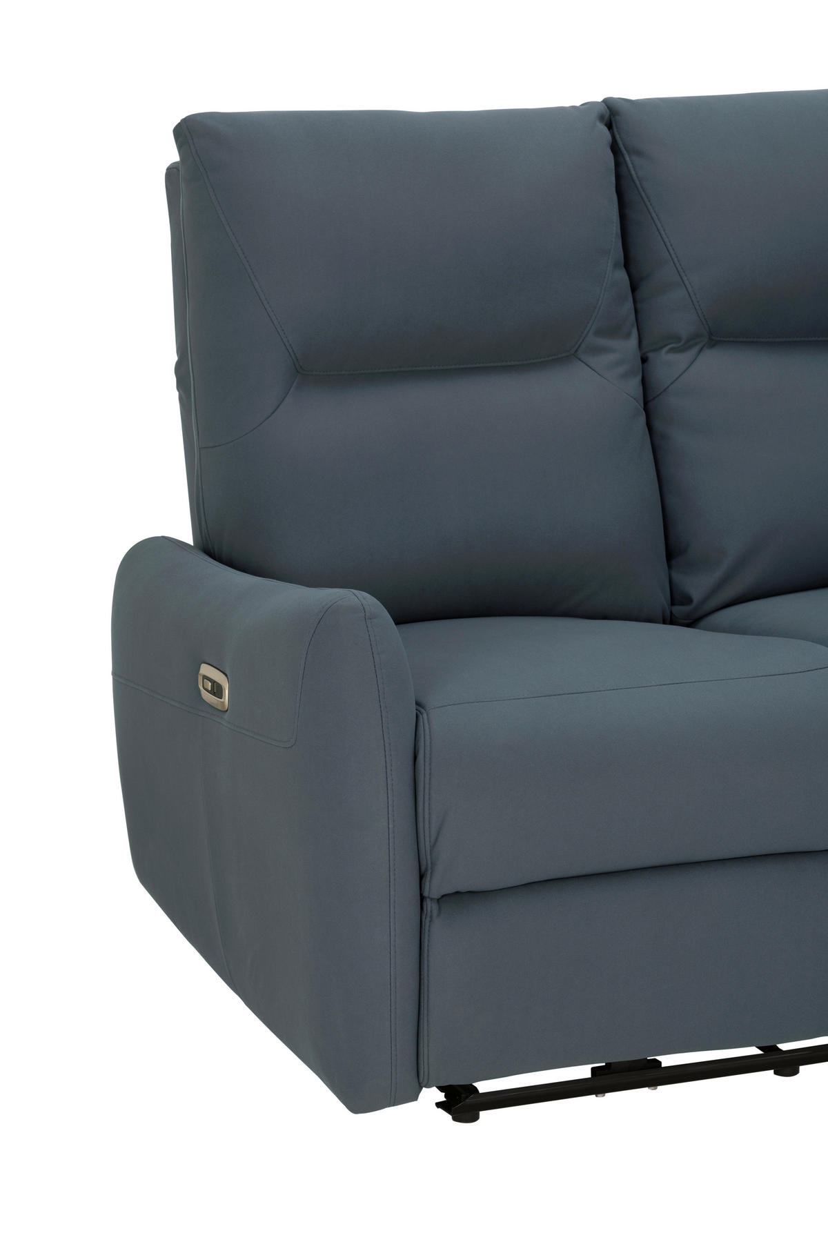 SITZGARNITUR Mikrofaser Dunkelblau  - Schwarz/Dunkelblau, KONVENTIONELL, Textil/Metall - Livetastic