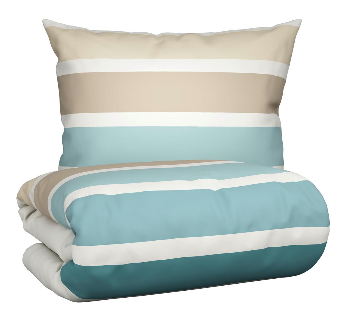 POSTELJINA TANJA 140/200 cm saten tirkizna, bela, bež, moka  - tirkizna/bela, Konvencionalno, tekstil (140/200cm) - Esposa