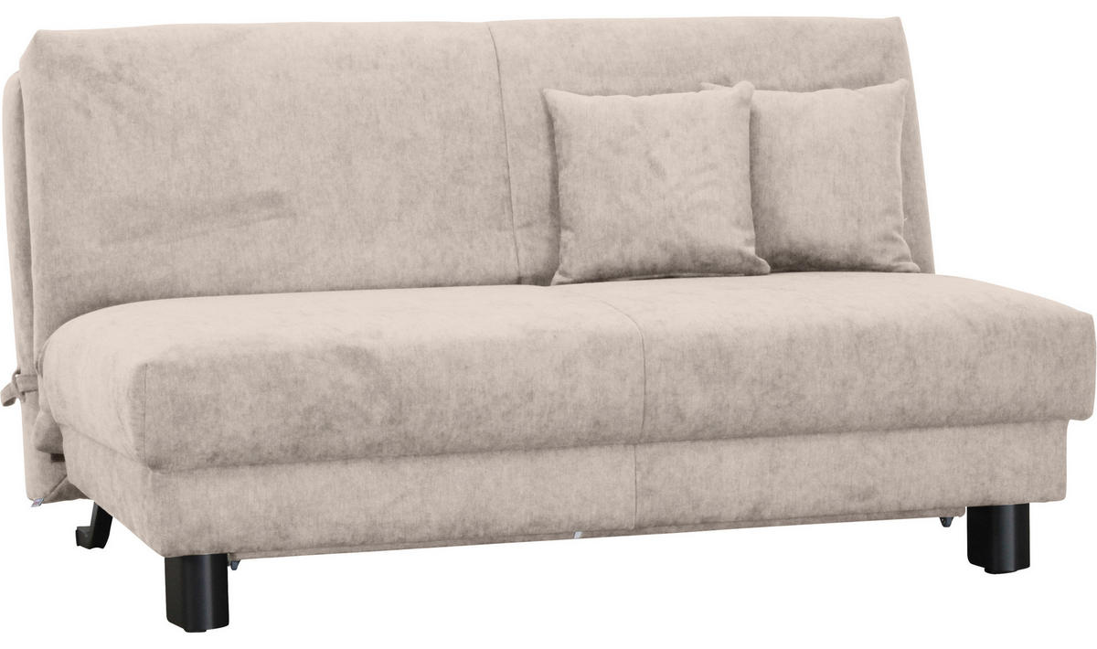 SCHLAFSOFA Chenille Greige  - Greige/Schwarz, Design, Textil/Metall (160/85/100cm) - Carryhome