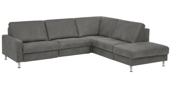 ECKSOFA in Mikrofaser Grau  - Alufarben/Grau, Design, Textil/Metall (275/242cm) - Dieter Knoll