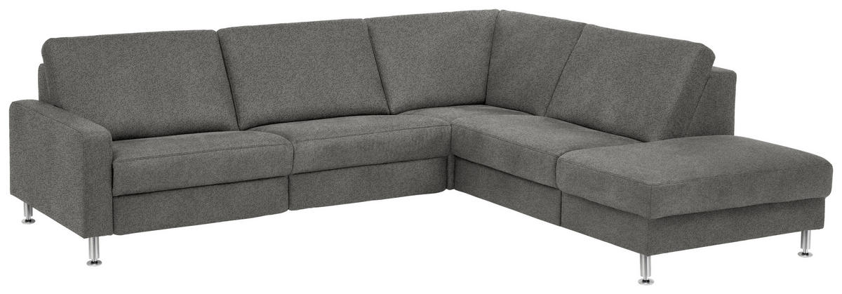 ECKSOFA in Mikrofaser Grau  - Alufarben/Grau, Design, Textil/Metall (275/242cm) - Dieter Knoll