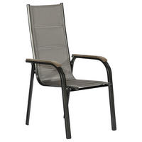 STAPELSESSEL in Metall, Textil Braun, Graphitfarben  - Graphitfarben/Braun, KONVENTIONELL, Textil/Metall (60/108/74cm) - Gardenson