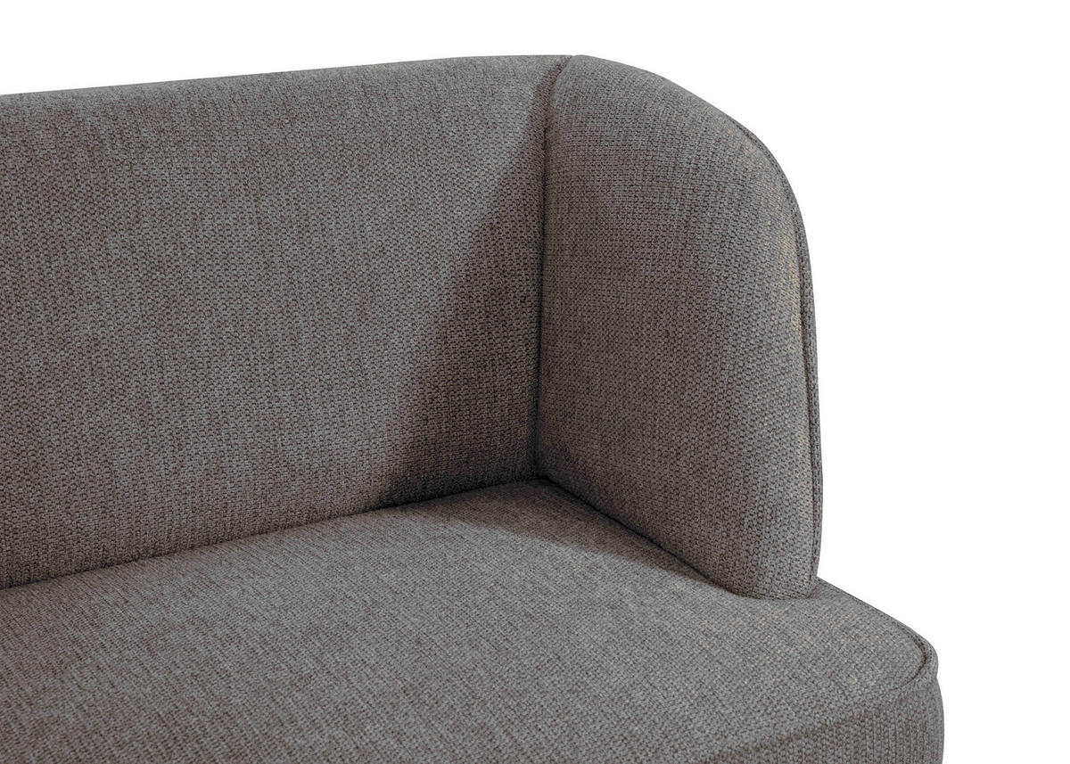 SITZBANK 205/91/66 cm  in Anthrazit, Schwarz  - Anthrazit/Schwarz, Design, Textil/Metall (205/91/66cm) - Novel