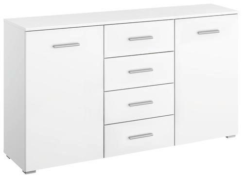 SIDEBOARD 140/81/42 cm  in Weiß  - Silberfarben/Alufarben, KONVENTIONELL, Holzwerkstoff/Kunststoff (140/81/42cm) - Ti'me
