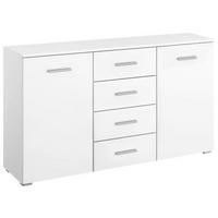 SIDEBOARD 140/81/42 cm  in Weiss  - Weiss/Silberfarben, Konventionell, Holzwerkstoff/Kunststoff (140/81/42cm) - Ti'me