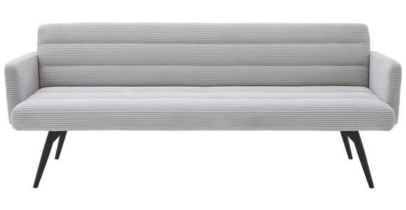 SITZBANK 216/86/68 cm Cord Hellgrau Metall - Hellgrau/Schwarz, Design, Textil/Metall (216/86/68cm) - Dieter Knoll
