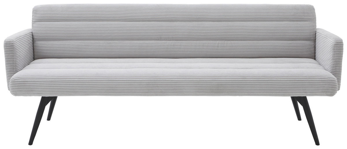 SITZBANK in Textil Hellgrau  - Hellgrau/Schwarz, Design, Textil/Metall (216/86/68cm) - Dieter Knoll