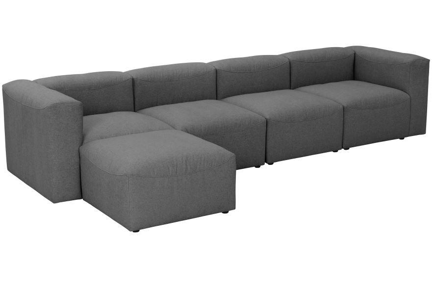 ECKSOFA Anthrazit Flachgewebe  - Anthrazit, Design, Kunststoff/Textil (175/73/100cm) - Max Winzer