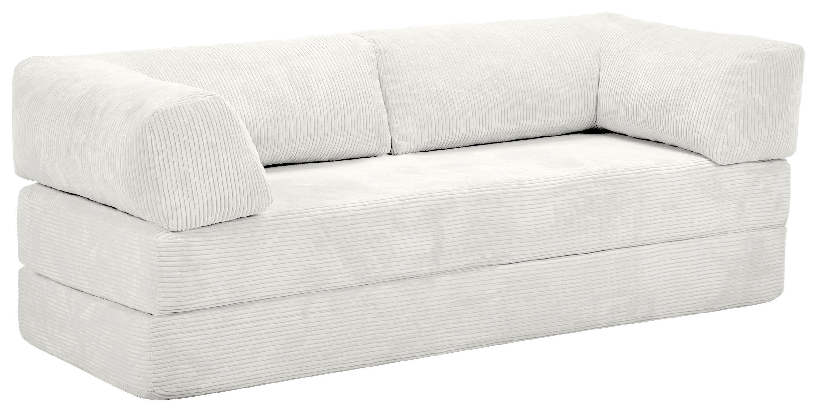 SCHLAFSOFA Cord Creme  - Creme, KONVENTIONELL, Textil/Metall (200/77/80cm) - Carryhome
