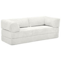 SCHLAFSOFA Cord Creme  - Creme, KONVENTIONELL, Textil/Metall (200/77/80cm) - Carryhome