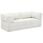 SCHLAFSOFA Cord Creme  - Creme, KONVENTIONELL, Textil/Metall (200/77/80cm) - Carryhome