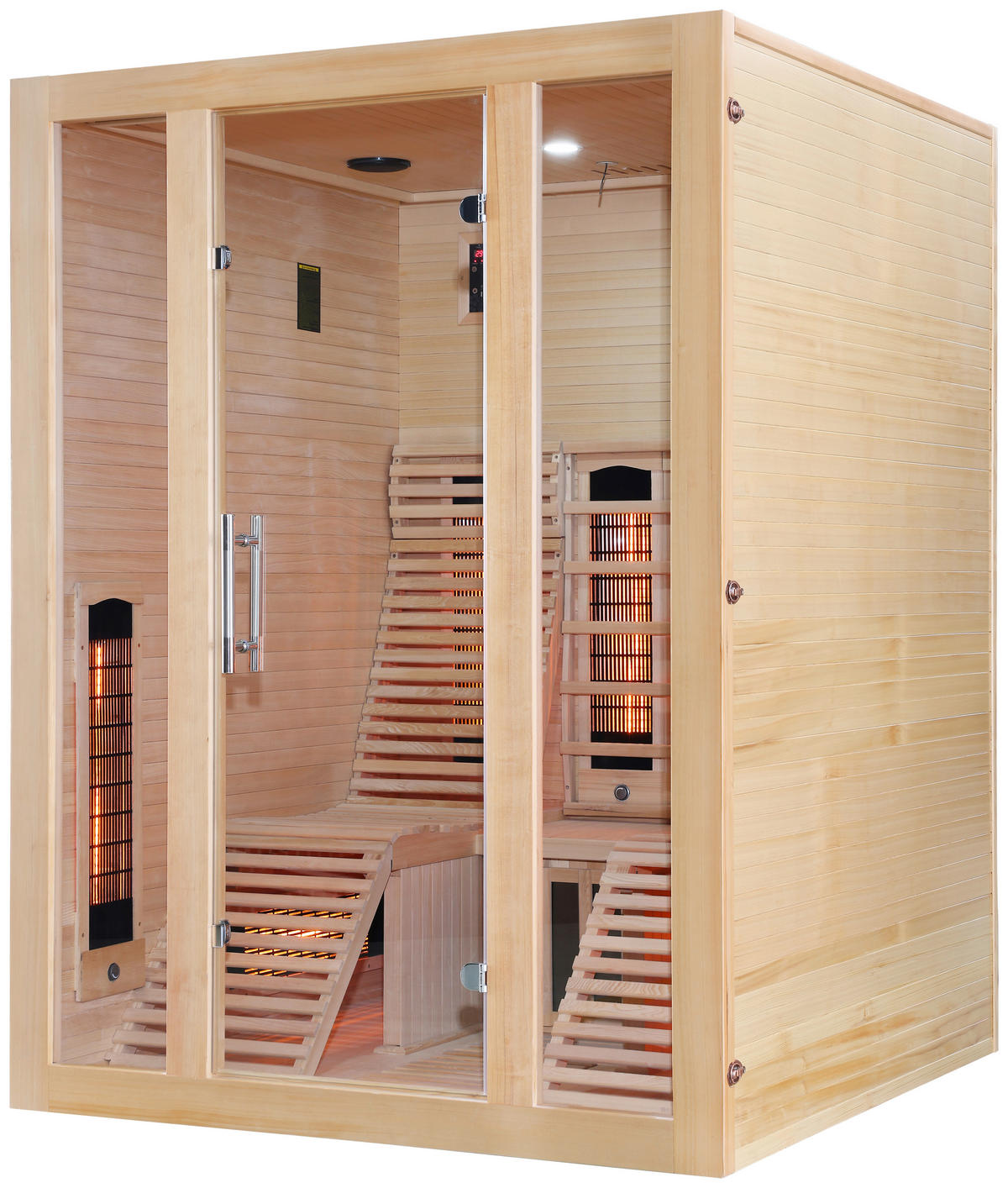 INFRAROTKABINE für 2 Personen  - Braun, Basics, Holz (150/200/150cm) - Sanotechnik