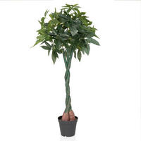 UMĚLÁ ROSTLINA pachira aquatica  - černá/zelená, Moderní, plast (66/160/77cm) - MID.YOU