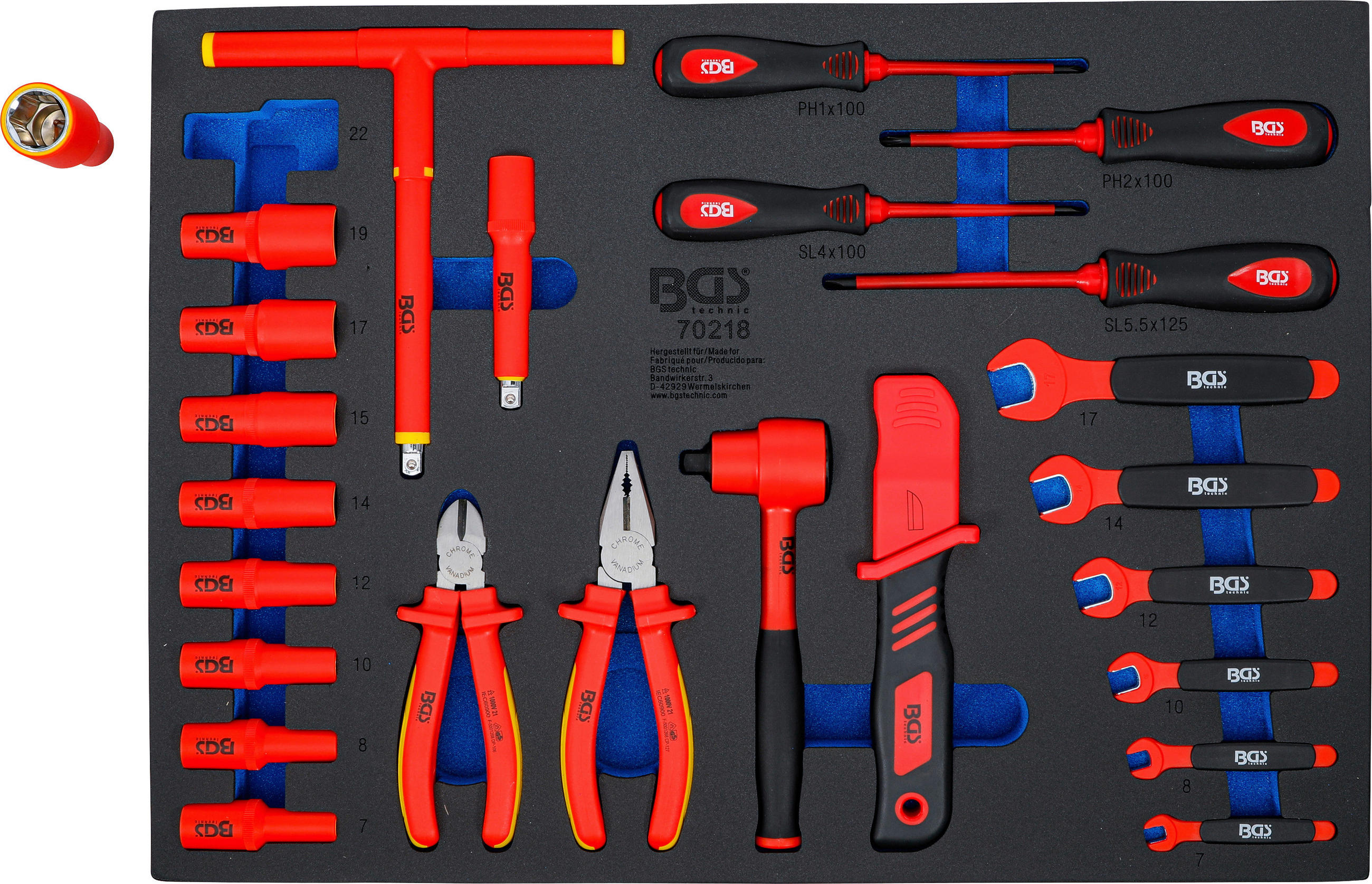 XXXLutz Werkstattwageneinlage Blau, Rot, Schwarz 56.7x40.8x3.2 cm