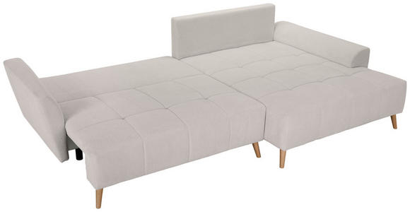 ECKSOFA in Webstoff Weiß  - Buchefarben/Weiß, KONVENTIONELL, Holz/Textil (294/169cm) - Carryhome