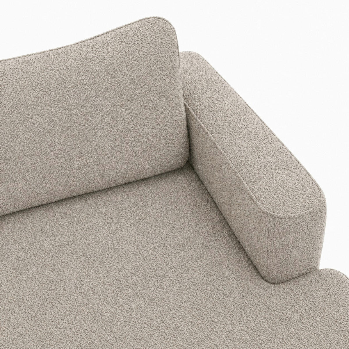 ECKSOFA FREDO Beige Bouclé  - Beige/Schwarz, Design, Kunststoff/Textil (233/150cm) - MID.YOU