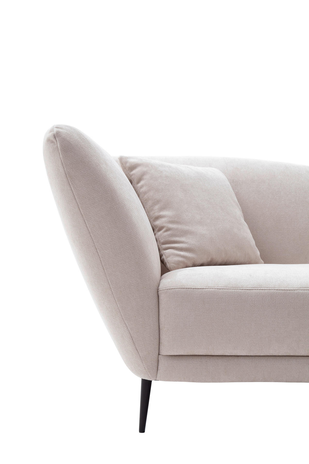 RÉCAMIERE Naturfarben Chenille Zierkissen, Rücken echt  - Schwarz/Naturfarben, KONVENTIONELL, Textil/Metall (224/70/97cm) - Hom`in