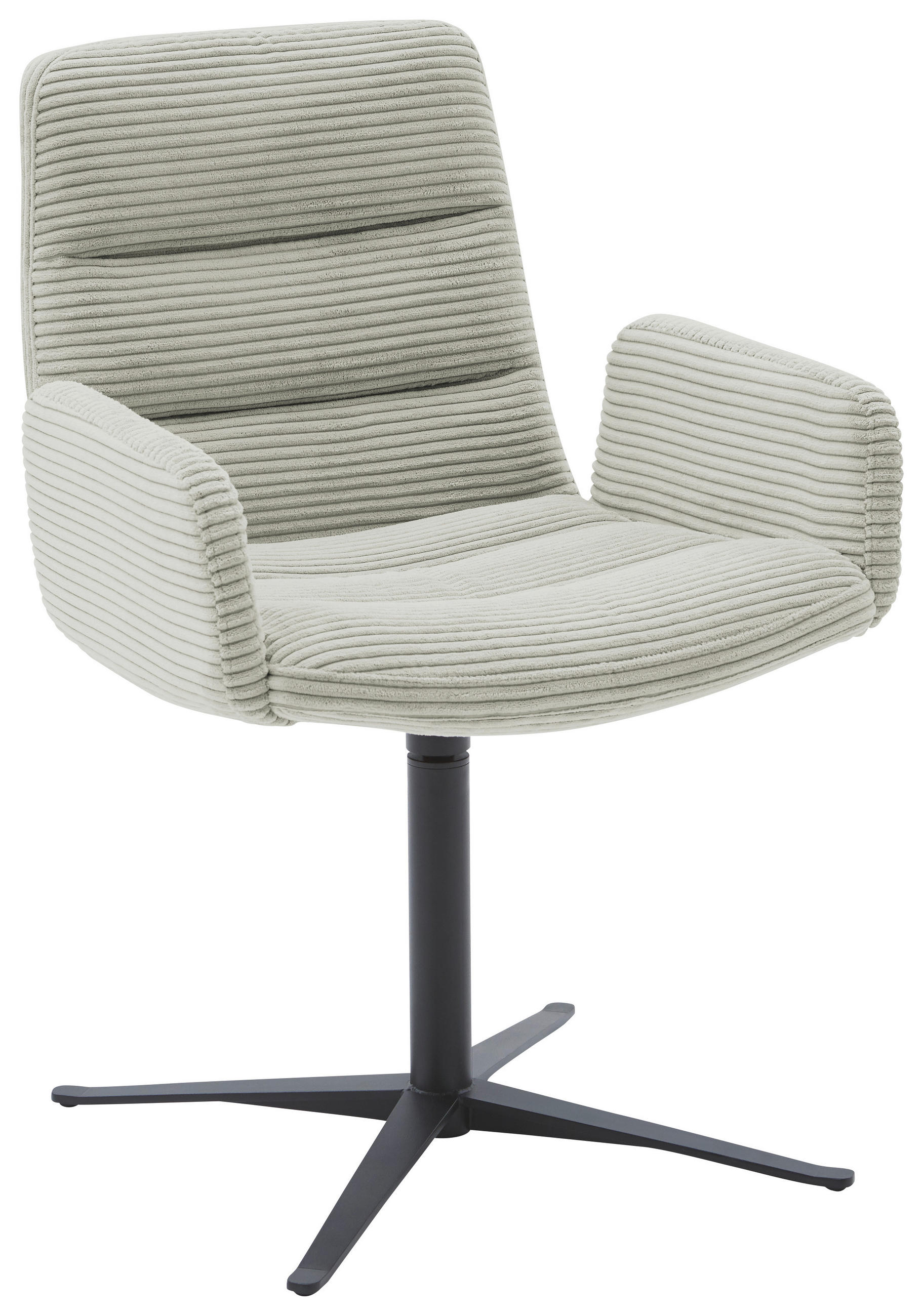 ARMLEHNSTUHL in Cord - Greige/Schwarz, Design, Textil/Metall (61/88/66cm) - Dieter Knoll