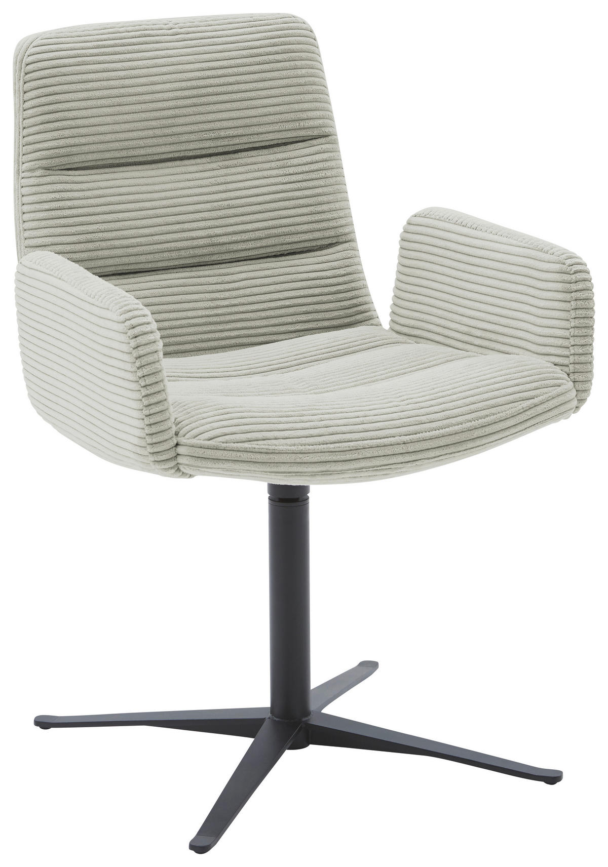 ARMLEHNSTUHL  in Cord  - Greige/Schwarz, Design, Textil/Metall (61/88/66cm) - Dieter Knoll