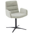 ARMLEHNSTUHL  in Cord  - Greige/Schwarz, Design, Textil/Metall (61/88/66cm) - Dieter Knoll