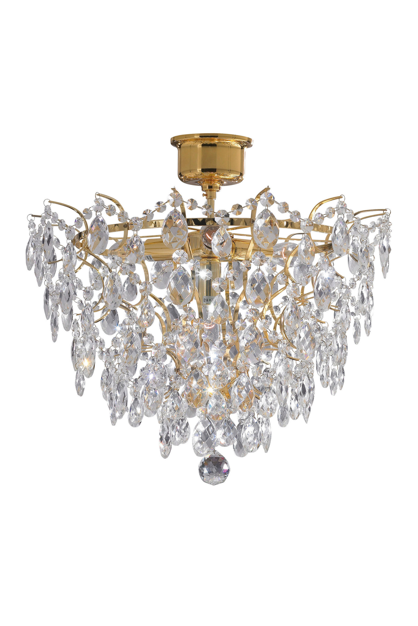 DECKENLEUCHTE ROSENDAL 48/42/48 cm   - Transparent/Goldfarben, Basics (48/42/48cm) - Markslöjd