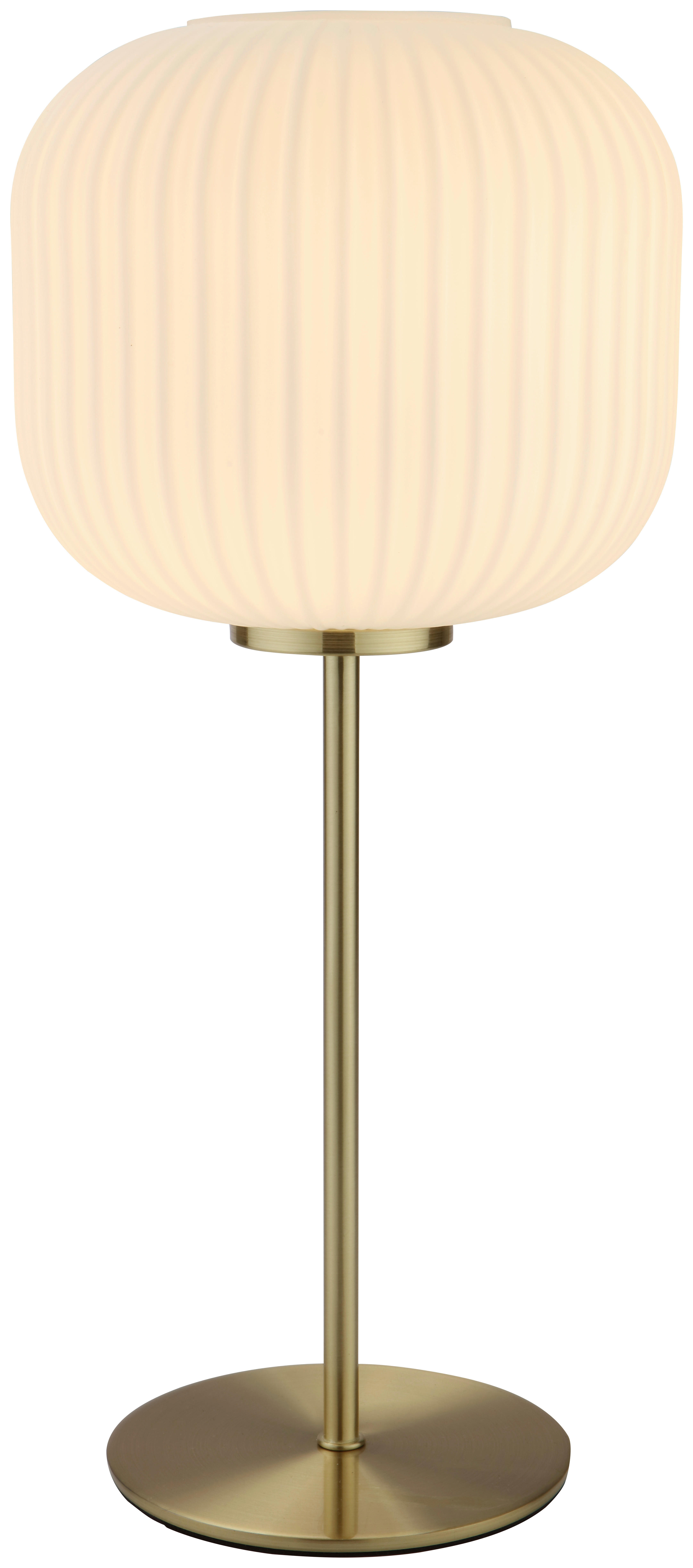 STOLNÁ LAMPA, E27, 20/45 cm  - farby mosadze, Design, kov/sklo (20/45cm) - Dieter Knoll