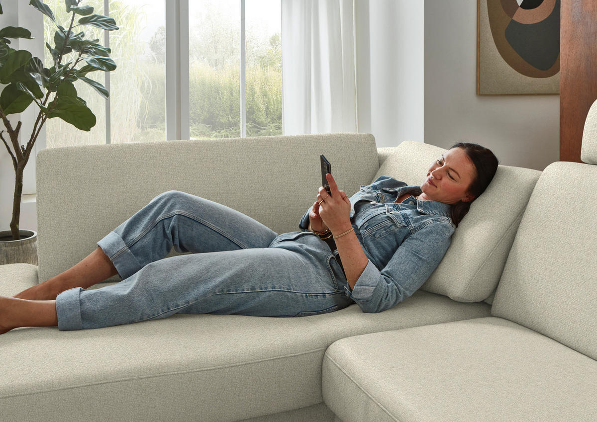 ECKSOFA  Chenille Silberfarben  - Silberfarben/Schwarz, Design, Textil/Metall (182/239cm) - Beldomo Comfort