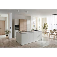 EINBAUKÜCHE 512  - Eichefarben/Schwarz, Basics, Holzwerkstoff/Metall (226,4cm) - Venda