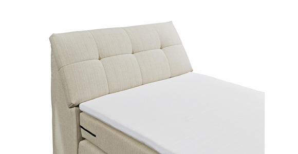 BOXSPRINGBETT 120/200 cm  in Creme  - Silberfarben/Creme, Design, Kunststoff/Textil (120/200cm) - Esposa