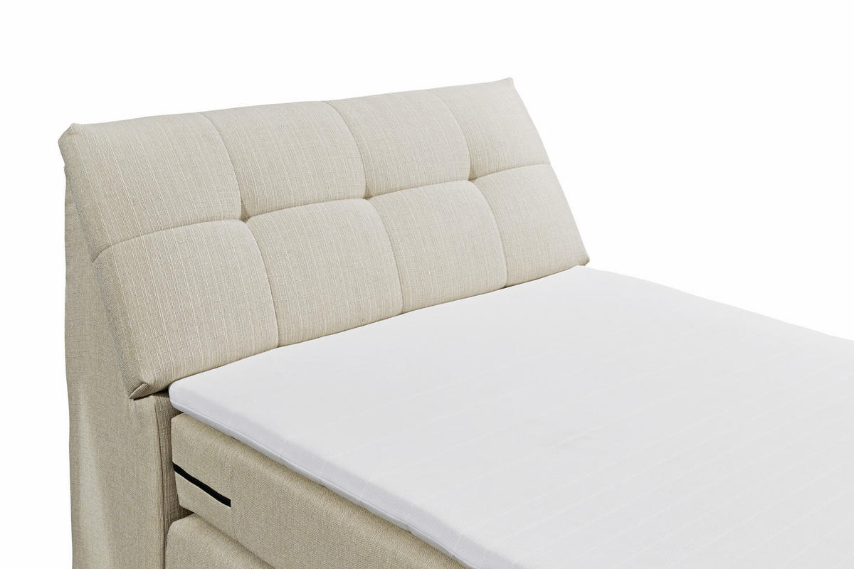 BOXSPRINGBETT 120/200 cm  in Creme  - Silberfarben/Creme, Design, Kunststoff/Textil (120/200cm) - Esposa