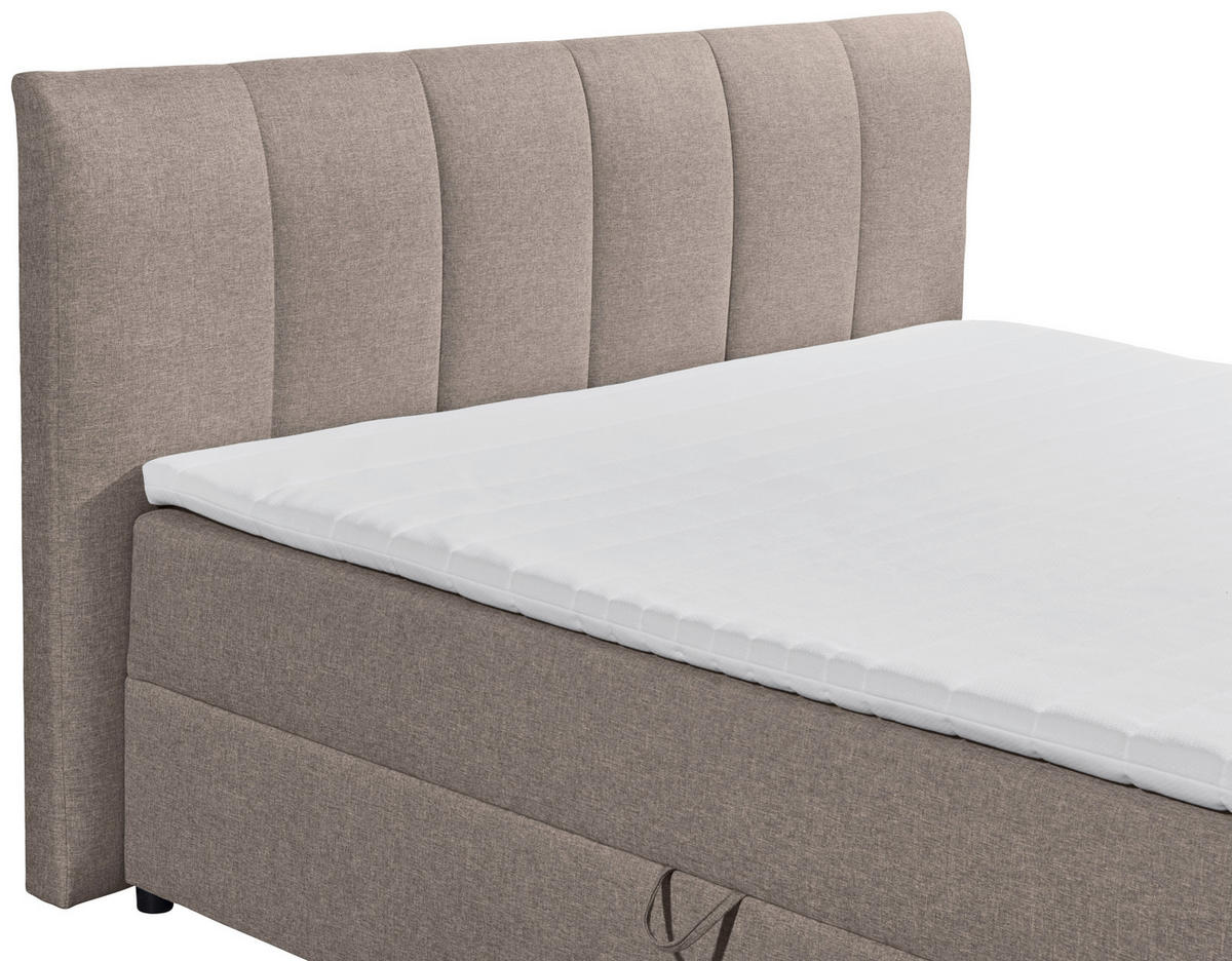 BOXSPRINGOVÁ POSTEĽ, 180/200 cm, bahenná hnedá - čierna/bahenná hnedá, Basics, textil/plast (180/200cm) - MID.YOU