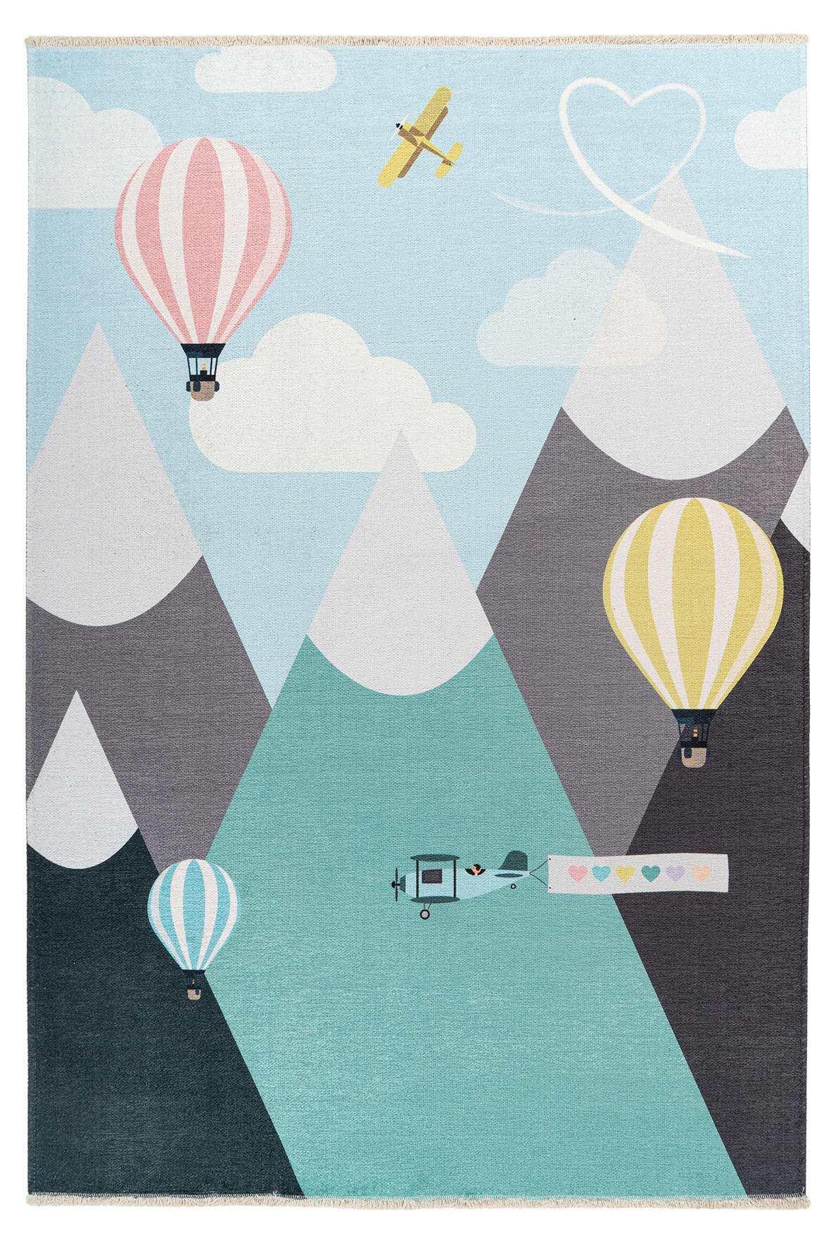 Obsession Kinderteppich Gelb, Grau, Rot, Hellblau 115x170 cm