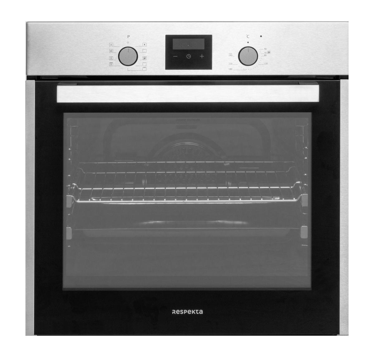 BACKOFENSET ASET1406600I  - Edelstahlfarben/Schwarz, Trend, Glas/Metall (59,5/59,5/56,5cm) - Respekta