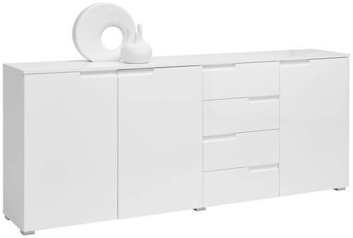 SIDEBOARD Spice  in 195/80/38 cm  - Weiß Hochglanz/Silberfarben, Design, Holzwerkstoff/Kunststoff (195/80/38cm) - Carryhome