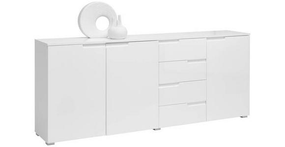 SIDEBOARD 195/80/38 cm  - Weiß Hochglanz/Silberfarben, Design, Holzwerkstoff/Kunststoff (195/80/38cm) - Carryhome