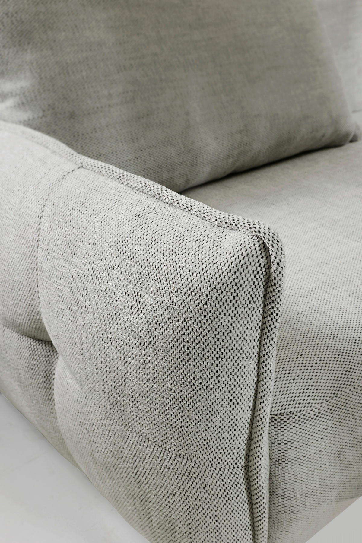 ECKSOFA in Struktur Hellgrau  - Hellgrau/Schwarz, Design, Holz/Textil (244/165cm) - MID.YOU