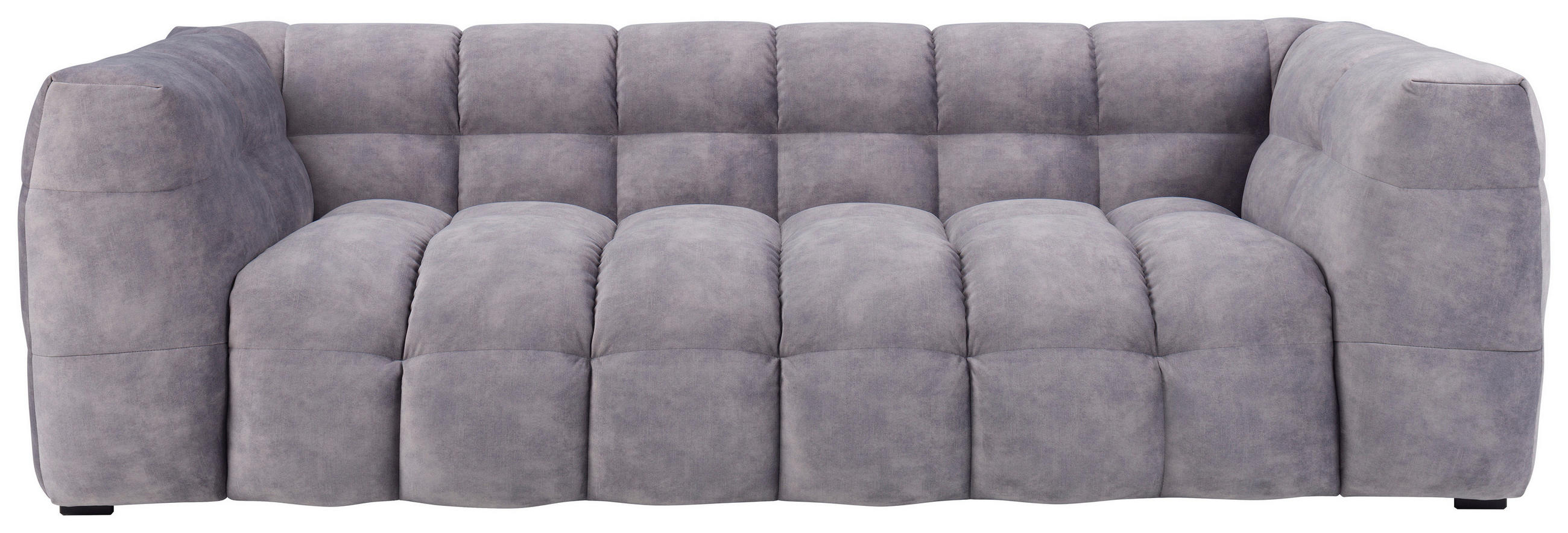 3-SITZER-SOFA Samt Hellgrau  - Hellgrau/Schwarz, Design, Holz/Textil (236/68/105cm) - Landscape