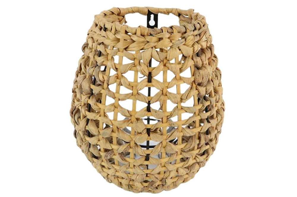 LATERNE  - Naturfarben, Trend, Glas/Naturmaterialien (23cm)