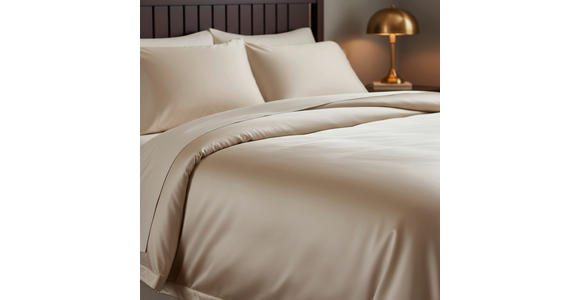 BETTWÄSCHE 2-teilig TANJA Satin 150/210 cm  - Beige, Basics, Textil (150/210cm) - Novel