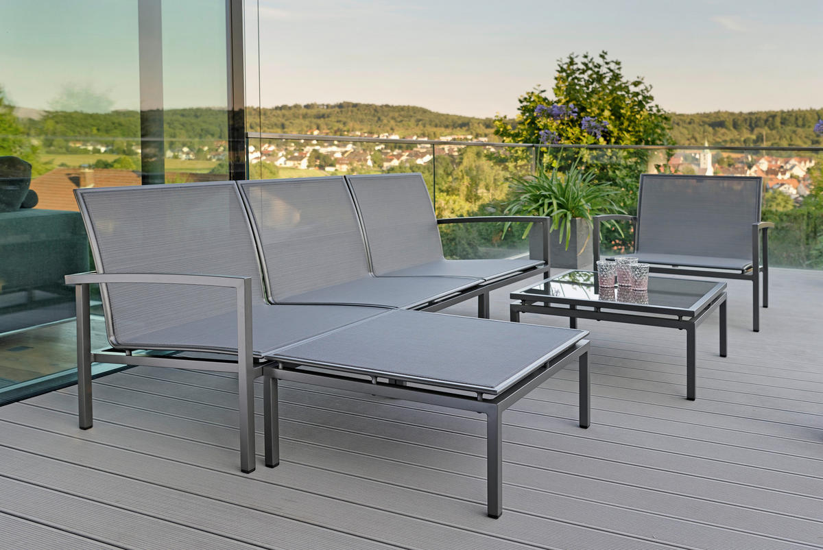 GARTENHOCKER  - Dunkelgrau/Anthrazit, Design, Textil/Metall (75/35/75cm) - Stern